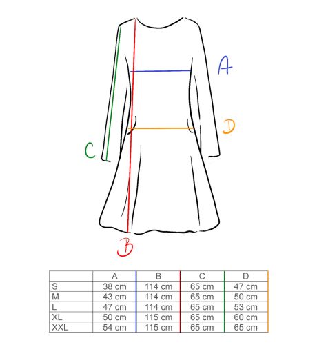 Größentabelle Jacquard Kleid